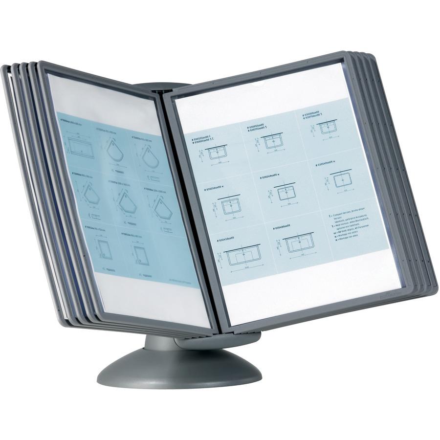 DURABLE&reg; SHERPA&reg; Motion Reference Display System - Desktop - 360&deg; Rotation - 10 Double Sided Panels - Letter Size - Anti-Flective/Non-Glare - Assorted Colors. Picture 13