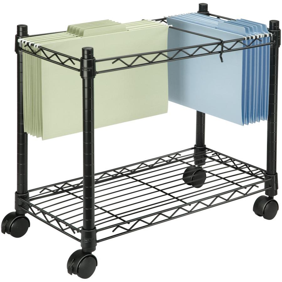 Fellowes High-Capacity Rolling File Cart - 4 Casters - Metal, Steel - x 24" Width x 14" Depth x 20.5" Height - Black - 1 Each. Picture 3