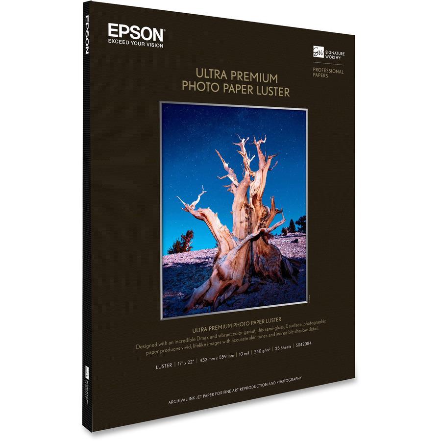 Epson Ultra Premium Luster Surface Photo Paper - C - 17" x 22" - Luster - 25 / Pack. Picture 4