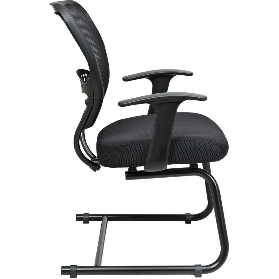 Office Star Professional Air Grid Back Visitors Chair - Black Seat - Sled Base - Black - 1 Each. Picture 3