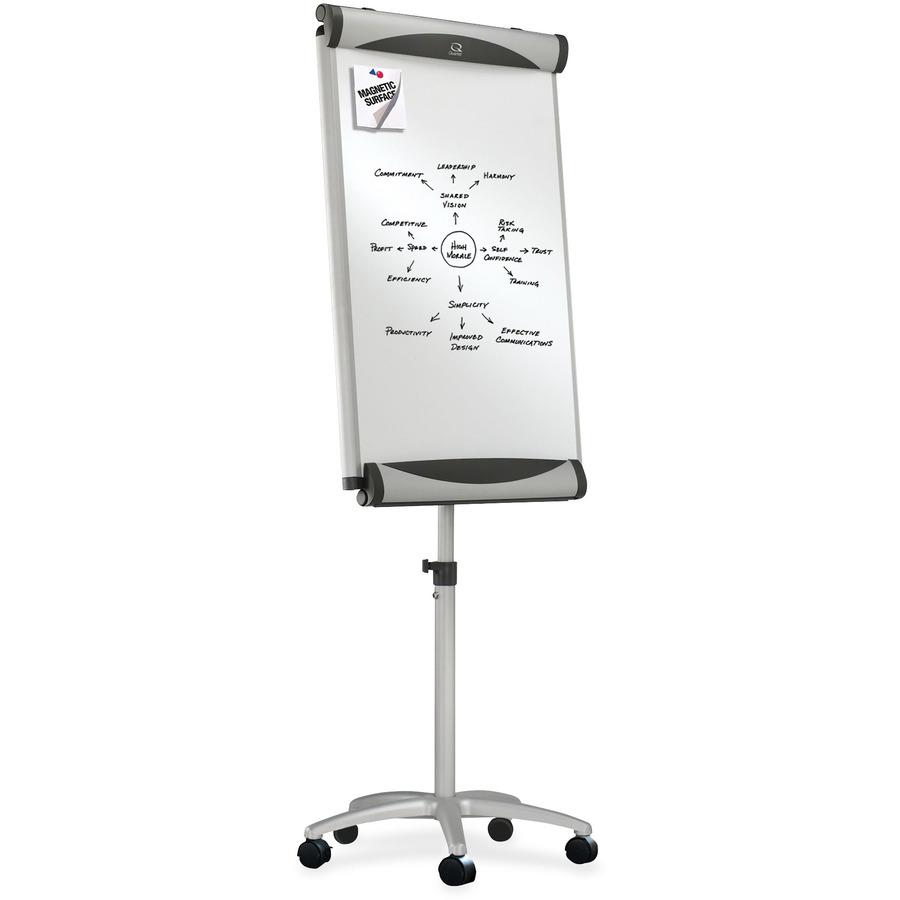 Quartet Euro Premium Mobile Magnetic Easel - 27" (2.2 ft) Width x 41" (3.4 ft) Height - White Porcelain Surface - Silver Aluminum Frame - Magnetic - 1 Each. Picture 7