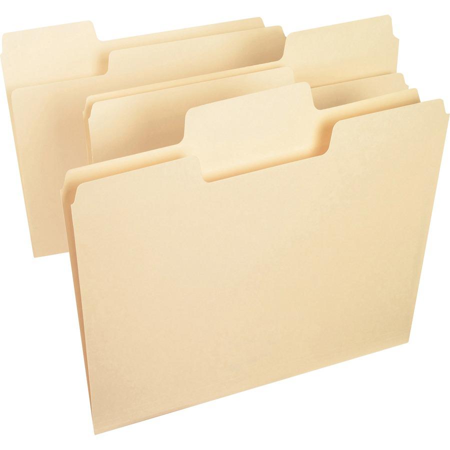 Smead SuperTab 1/3 Tab Cut Letter Recycled Top Tab File Folder - 8 1/2" x 11" - 3/4" Expansion - Top Tab Location - Assorted Position Tab Position - Manila - 10% Recycled - 100 / Box. Picture 7