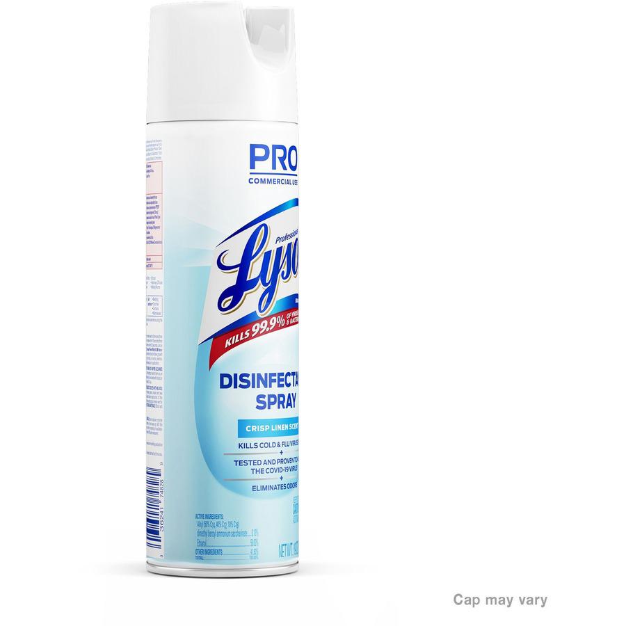 Professional Lysol Linen Disinfectant Spray - For Restroom, Food Service Area - 19 fl oz (0.6 quart) - Crisp Linen Scent - 12 / Carton - Disinfectant, CFC-free - Clear. Picture 5