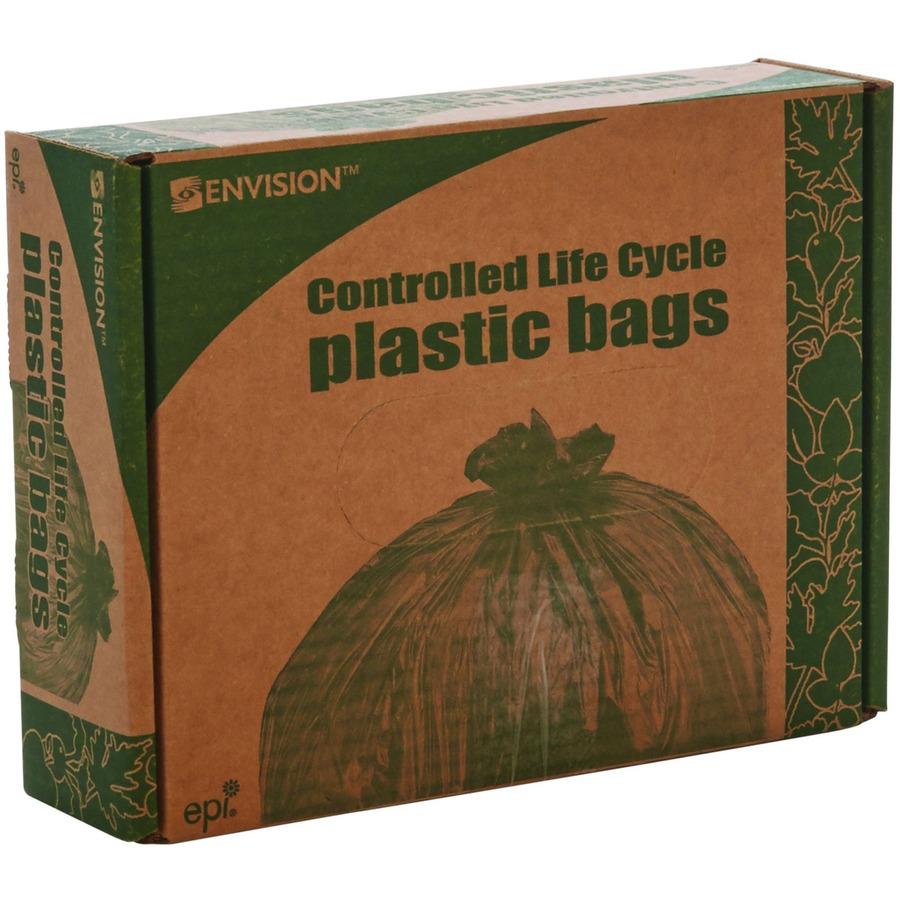 Stout Controlled Life-Cycle Plastic Trash Bags - 13 gal Capacity - 24" Width x 30" Length - 0.70 mil (18 Micron) Thickness - White - 120/Carton - Office Waste. Picture 10