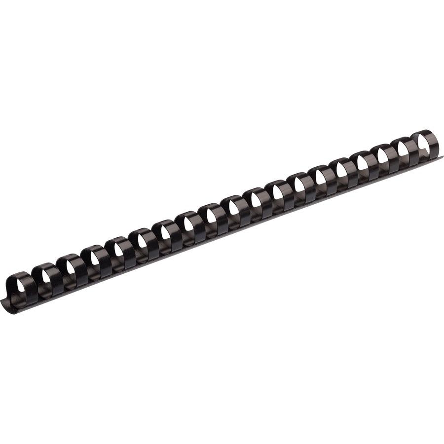 Fellowes Plastic Binding Combs - 0.6" Height x 10.8" Width x 0.6" Depth - 0.62" Maximum Capacity - 120 x Sheet Capacity - For Letter 8 1/2" x 11" Sheet - 19 x Rings - Round - Black - Plastic - 25 / Pa. Picture 3