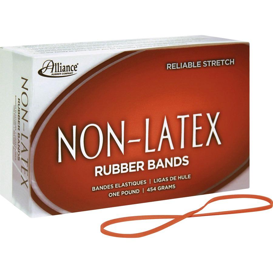 Alliance Rubber 37176 Non-Latex Rubber Bands - Size #117B - 1 lb. box contains approx. 250 bands - 7" x 1/8" - Orange. Picture 7
