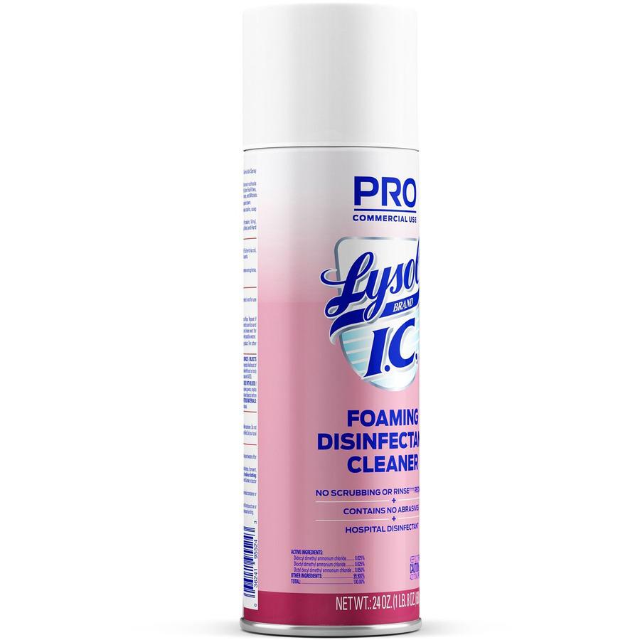 Lysol I.C. Foam Disinfectant - Ready-To-Use - 24 fl oz (0.8 quart)Aerosol Spray Can - 12 / Carton - Non-abrasive, Bleach-free, Anti-bacterial, Deodorize, Rinse-free, Scrub-free - White. Picture 5