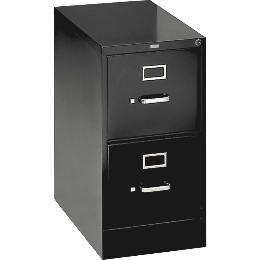 HON 310 H312 File Cabinet - 15" x 26.5"29" - 2 Drawer(s) - Finish: Black. Picture 4