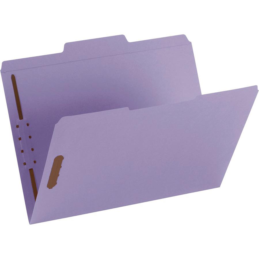 Smead 1/3 Tab Cut Letter Recycled Fastener Folder - 8 1/2" x 11" - 3/4" Expansion - 2 x 2K Fastener(s) - 2" Fastener Capacity - Top Tab Location - Assorted Position Tab Position - Lavender - 10% Recyc. Picture 3