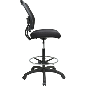 Office Star Air Grid Mesh Back Drafting Chair - Mesh Seat - Mesh Back - 5-star Base - Black - 20" Seat Width x 19.75" Seat Depth - 21.3" Width x 25.5" Depth x 51" Height. Picture 2