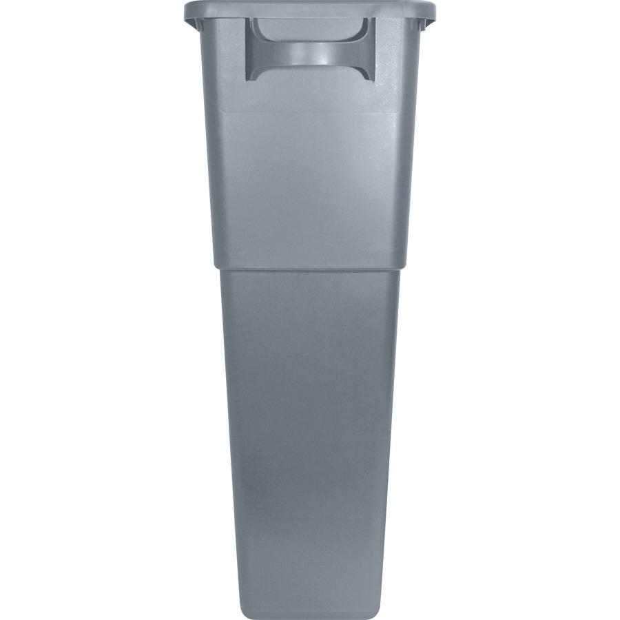 Genuine Joe 23-gallon Space-Saving Waste Container - 23 gal Capacity - Rectangular - Handle - 30" Height x 20" Width x 11" Depth - Gray - 1 Each. Picture 8