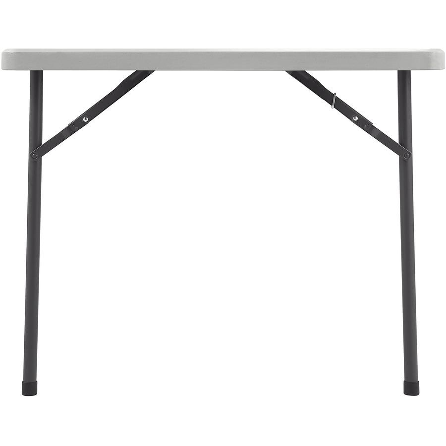 Lorell Ultra-Lite Banquet Folding Table - Square Top - 600 lb Capacity - 29" Height x 36" Width x 36" Depth - Gray, Powder Coated - 1 Each. Picture 9