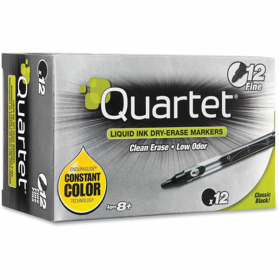 Quartet&reg; EnduraGlide&reg; Dry-Erase Markers, Fine Tip, Black, 12 Pack - Fine Tip , Black, 12 Pack. Picture 5