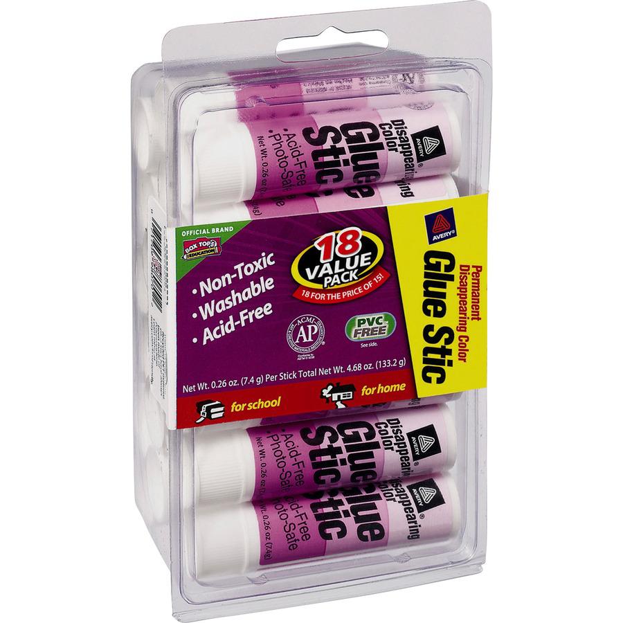 Avery&reg; Glue Stic Disappearing Purple Color - 0.26 oz - 18 / Pack - Purple. Picture 2