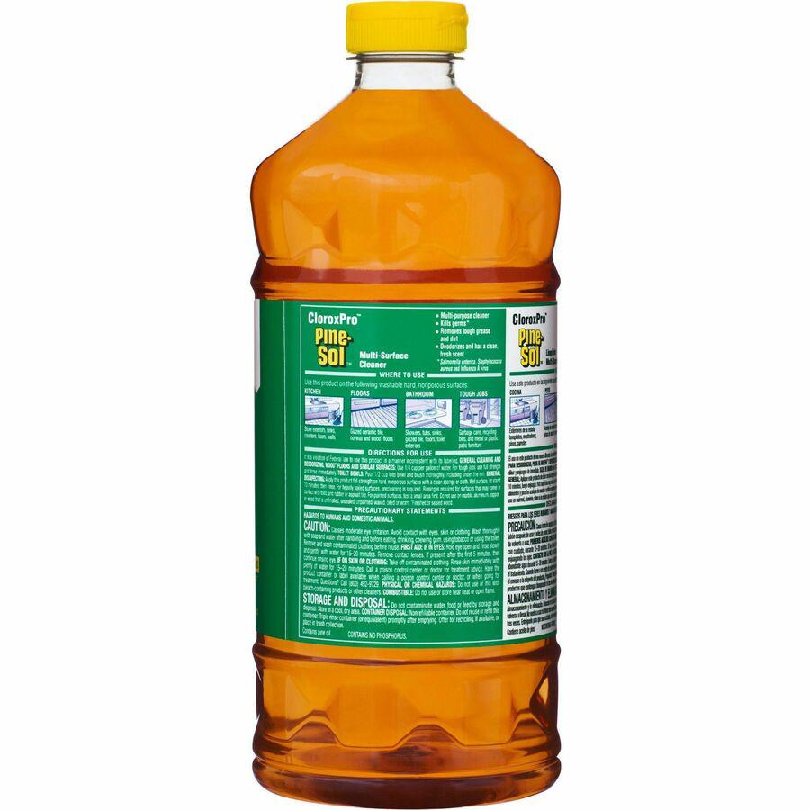 CloroxPro&trade; Pine-Sol Multi-Surface Cleaner - For Multipurpose - Concentrate - 60 fl oz (1.9 quart) - Pine Scent - 6 / Carton - Deodorize, Odorless, Anti-bacterial, Residue-free - Amber. Picture 12