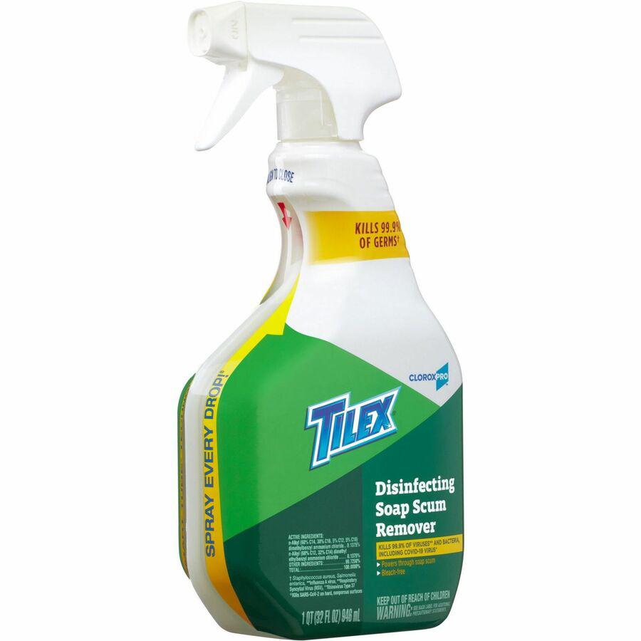 CloroxPro&trade; Tilex Disinfecting Soap Scum Remover - For Multipurpose - 32 fl oz (1 quart) - 9 / Carton - Disinfectant, Deodorize, Anti-bacterial. Picture 11