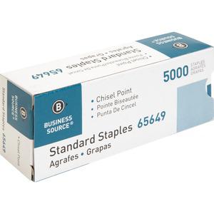 Business Source Chisel Point Standard Staples - 210 Per Strip - 1/4" Leg - 1/2" Crown - Holds 30 Sheet(s) - Chisel Point - Silver5000 / Box. Picture 9