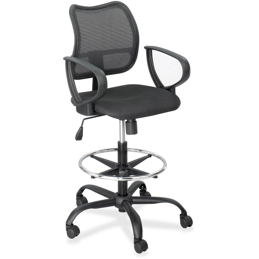 Safco Vue Extended Height Mesh Chair - Black Polyester Seat - Nylon Back - 5-star Base - Black - 1 Each. Picture 5