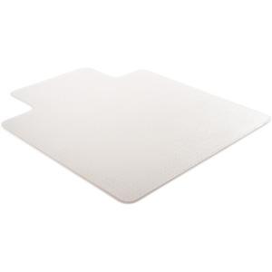 Lorell Plush-pile Wide-Lip Chairmat - Carpeted Floor - 53" Length x 45" Width x 0.173" Thickness - Lip Size 12" Length x 25" Width - Vinyl - Clear - 1Each. Picture 3