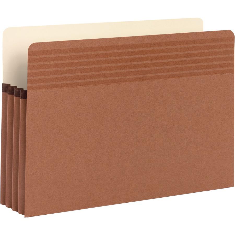 Smead Easy Grip Straight Tab Cut Legal Recycled File Pocket - 8 1/2" x 14" - 3 1/2" Expansion - Pressboard - Redrope - 30% Recycled - 25 / Box. Picture 4