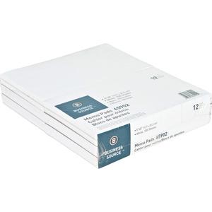 Business Source Plain Memo Pads - 100 Sheets - Plain - Glue - 16 lb Basis Weight - 5" x 8" - White Paper - 12 / Dozen. Picture 3