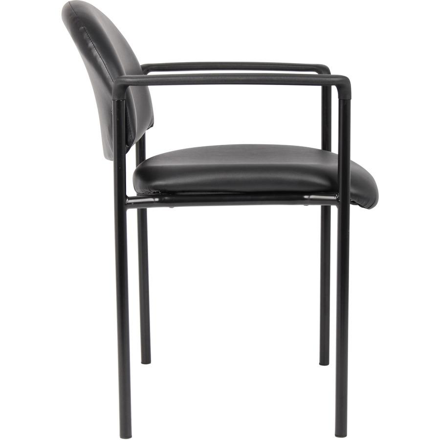 Boss Diamond Stacking Chair with Arm - Black - Fabric. Picture 9