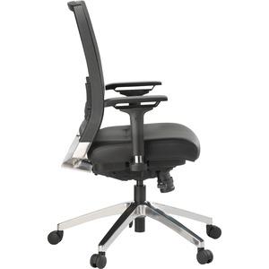 Lorell Lower Back Swivel Executive Chair - Black Leather Seat - 5-star Base - Black - 1 Each. Picture 5