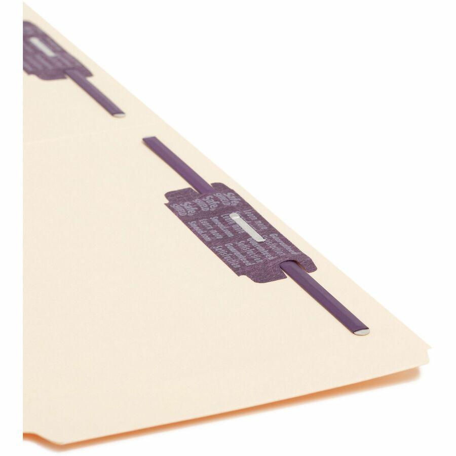 Smead 1/3 Tab Cut Legal Recycled Top Tab File Folder - 8 1/2" x 14" - 3/4" Expansion - 2 x 2S Fastener(s) - Top Tab Location - Right of Center Tab Position - Manila - Manila - 10% Recycled - 50 / Box. Picture 8