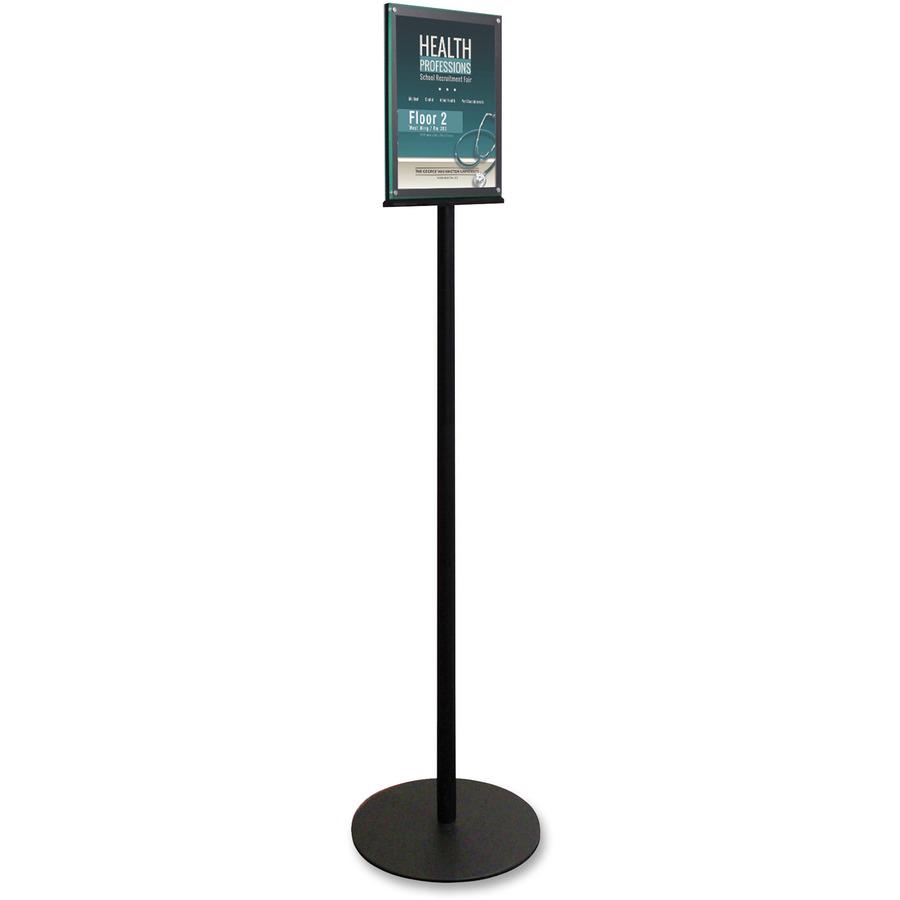 Deflecto Double-Sided Magnetic Sign Display - 1 Each - 13" Width x 56" Height x 12.9" Depth - 8.50" Holding Width x 11" Holding Height - Magnetic - Metal, Plastic - Indoor - Black. Picture 11