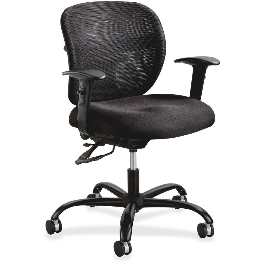 Safco Vue Intensive Use Mesh Task Chair - Polyester Seat - Nylon Back - 5-star Base - Black - 1 Each. Picture 4