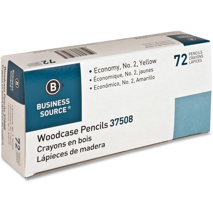 Business Source Woodcase No. 2 Pencils - #2 Lead - Yellow Wood Barrel - 72 / Box. Picture 8