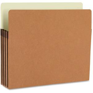 Smead Straight Tab Cut Legal Recycled File Pocket - 9 1/2" x 14 5/8" - 3 1/2" Expansion - Redrope, Manila - 100% Recycled - 25 / Box. Picture 5