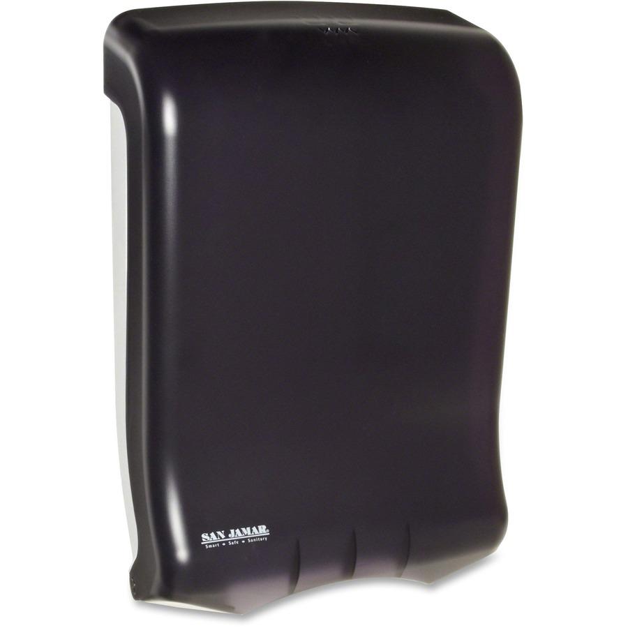 San Jamar Large Capacity Multifold Towel Dispenser - Multifold, C Fold Dispenser - 750 x Towel Multifold, 450 x Towel C Fold - 18" Height x 11.8" Width x 6.3" Depth - Plastic - Pearl Black - Durable, . Picture 4