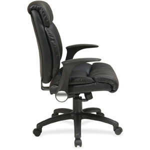 FL89675 Faux Leather Managers Chair with Flip Arms - Faux Leather Black Seat - Faux Leather Black Back - 20" Seat Width x 20" Seat Depth27" Width x 26" Depth x 42" Height. Picture 7