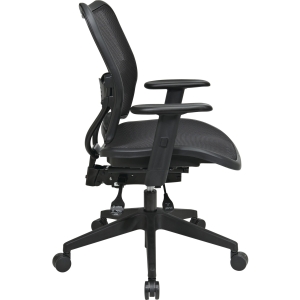 Office Star Deluxe Air Grid Seat/Back Chair - Black - 20" Seat Width x 20" Seat Depth - 26.5" Width x 28.3" Depth x 42.5" Height. Picture 3