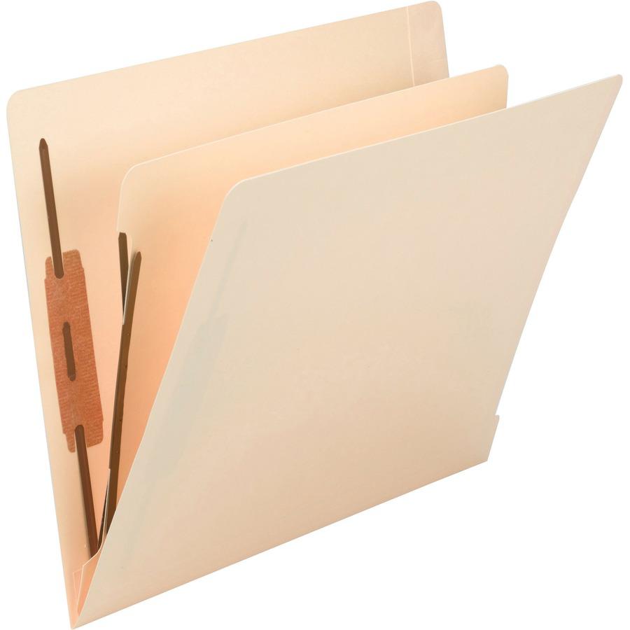 Smead Straight Tab Cut Letter Recycled Fastener Folder - 8 1/2" x 11" - 2 x 2B Fastener(s) - End Tab Location - 1 Divider(s) - Manila - 10% Paper Recycled - 50 / Box. Picture 5