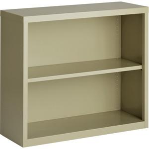 Lorell Fortress Series Bookcase - 34.5" x 13" x 30" - 2 x Shelf(ves) - Putty - Powder Coated - Steel - Recycled. Picture 3