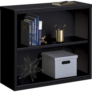 Lorell Fortress Series Bookcases - 34.5" x 13" x 30" - 2 x Shelf(ves) - Black - Powder Coated - Steel - Recycled. Picture 5