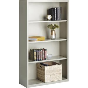 Lorell Fortress Series Bookcase - 34.5" x 13" x 60" - 4 x Shelf(ves) - Light Gray - Powder Coated - Steel - Recycled. Picture 8