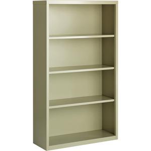Lorell Fortress Series Bookcase - 34.5" x 13" x 60" - 4 x Shelf(ves) - Putty - Powder Coated - Steel - Recycled. Picture 4