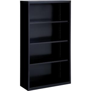 Lorell Fortress Series Bookcases - 34.5" x 13" x 60" - 4 x Shelf(ves) - Black - Powder Coated - Steel - Recycled. Picture 5