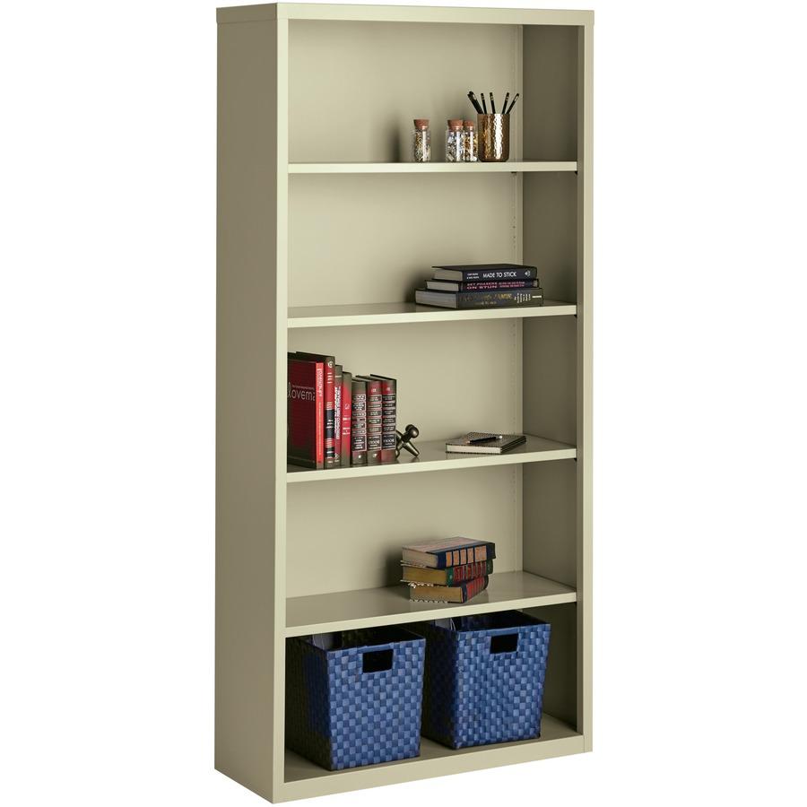 Lorell Fortress Series Bookcase - 34.5" x 13" x 72" - 6 x Shelf(ves) - Putty - Powder Coated - Steel - Recycled. Picture 8