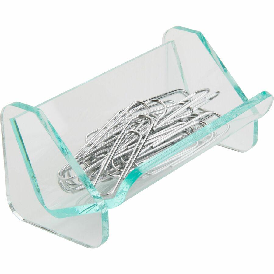 Lorell Acrylic Paper Clip Holder - Acrylic - 1 Each - Green, Transparent. Picture 8