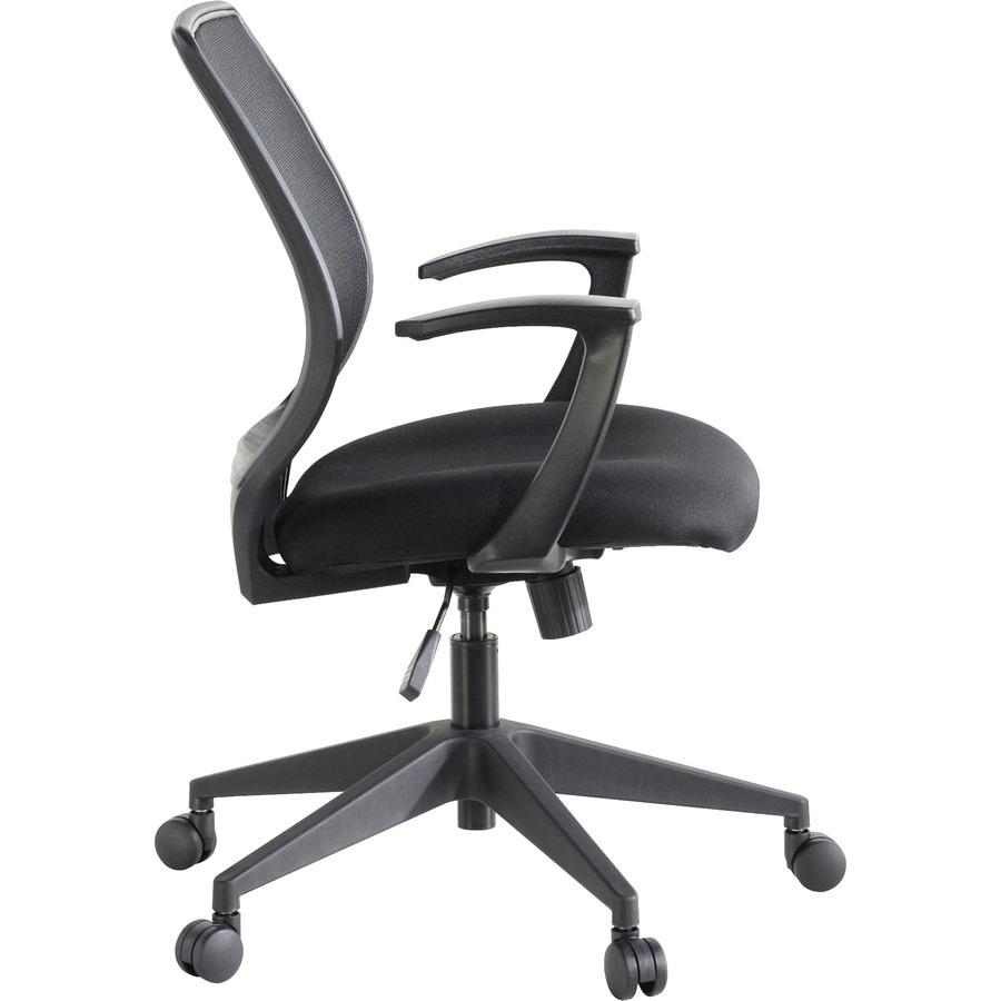 Lorell Executive Mid-back Work Chair - Black Seat - 5-star Base - Black - 1 Each. Picture 2
