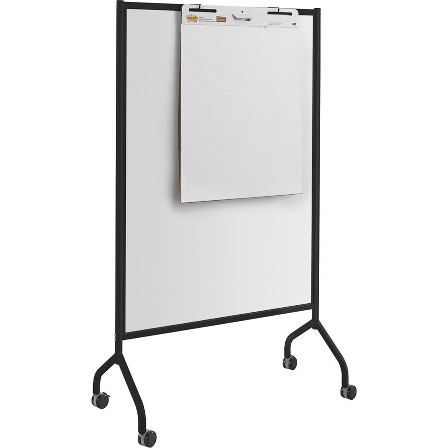 Safco Impromptu Magnetic Whiteboard Screens - White Surface - Black Steel Frame - Rectangle - Magnetic - Marker Tray, Casters - Assembly Required - 1 Each. Picture 3