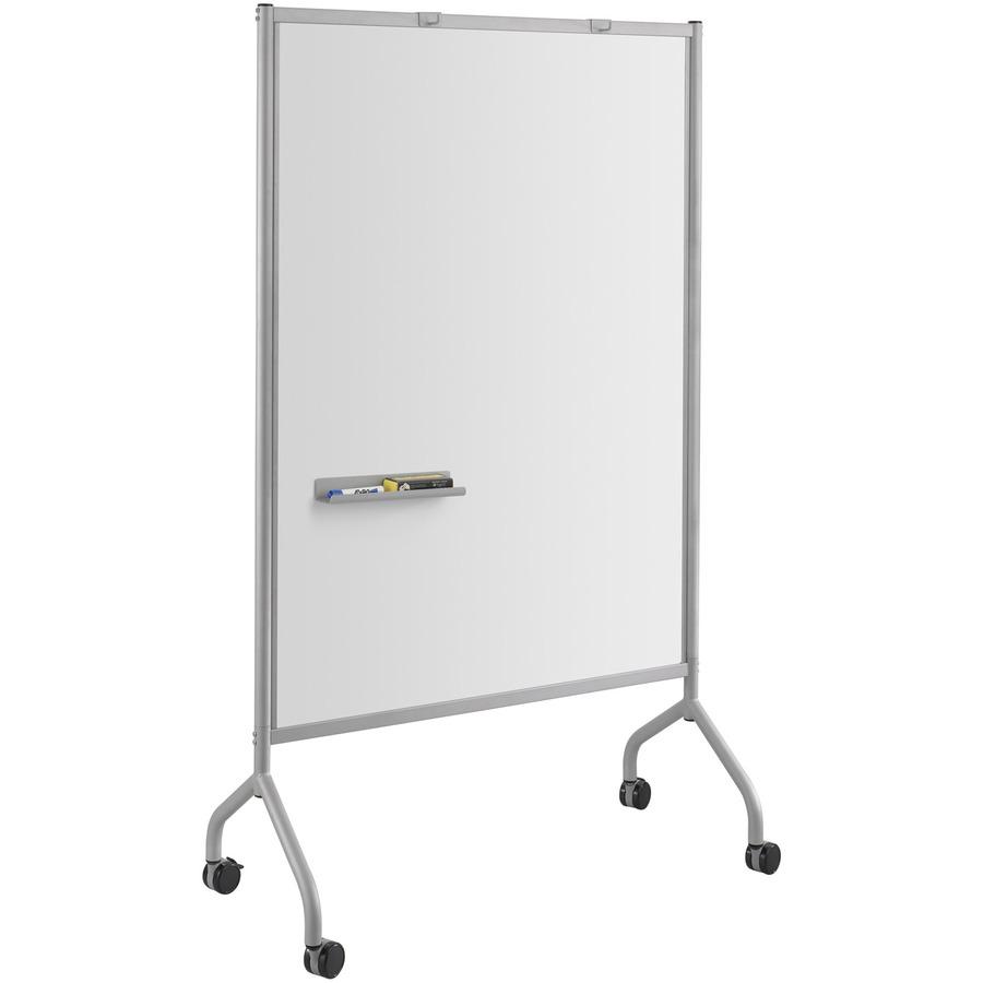 Safco Impromptu Magnetic Whiteboard Screens - Gray Surface - Gray Steel Frame - Rectangle - Magnetic - Marker Tray, Casters - Assembly Required - 1 Each. Picture 4