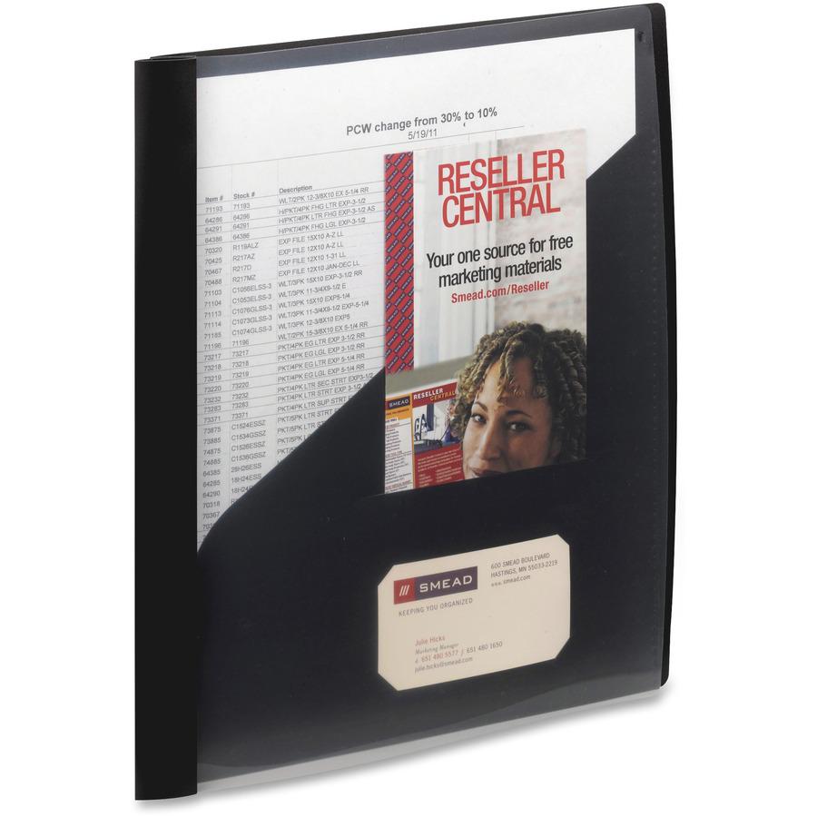 Smead Letter Report Cover - 8 1/2" x 11" - Polypropylene - Black - 5 / Pack. Picture 7