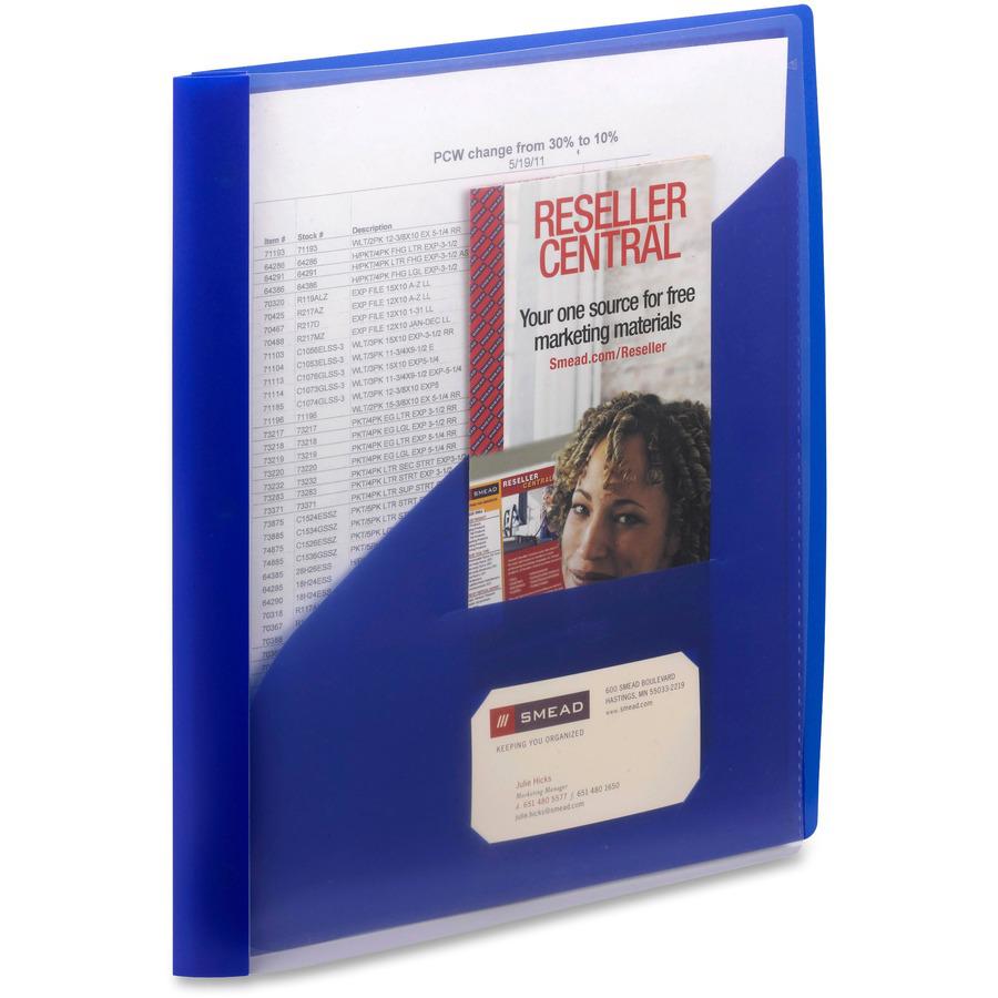 Smead Letter Report Cover - 8 1/2" x 11" - Polypropylene - Blue - 5 / Pack. Picture 5