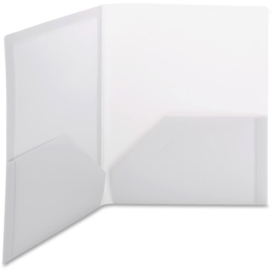Smead Letter Pocket Folder - 8 1/2" x 11" - 50 Sheet Capacity - 2 Pocket(s) - Polypropylene - Oyster - 5 / Pack. Picture 9