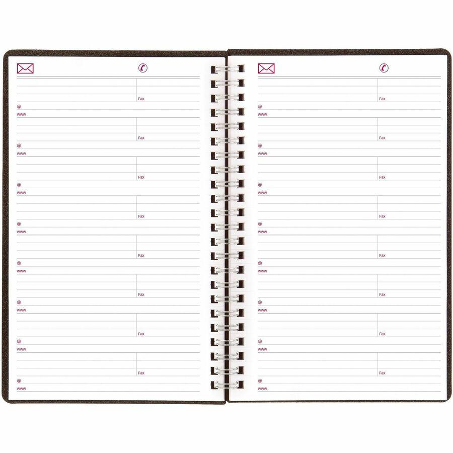 Brownline DuraFlex Weekly Appointment Book - Julian Dates - Weekly - 12 Month - January 2024 - December 2024 - 7:00 AM to 6:00 PM - Hourly - 1 Week Double Page Layout - 5" x 8" Sheet Size - Twin Wire . Picture 8